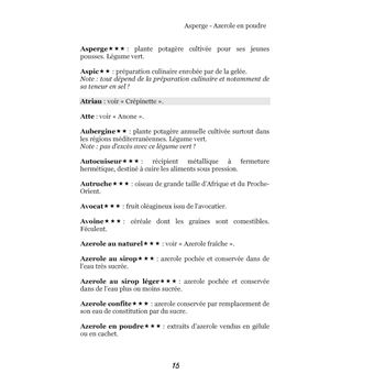 Dictionnaire alimentaire du régime sans sel