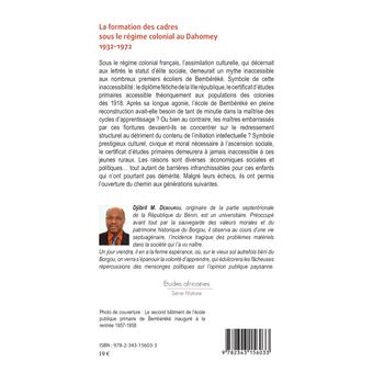 La formation des cadres sous le régime colonial au Dahomey