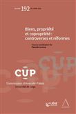 Biens, propriete et copropriete : controverses et reformes