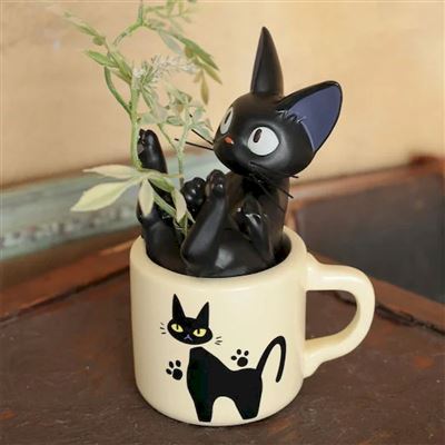 Soliflore Kiki la petite sorcière Ghibli Jiji dans sa tasse