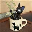 Soliflore Kiki la petite sorcière Ghibli Jiji dans sa tasse