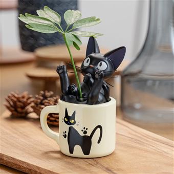Soliflore Kiki la petite sorcière Ghibli Jiji dans sa tasse