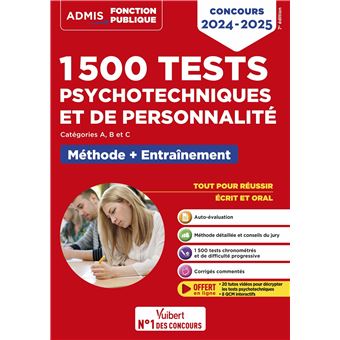 1500 Tests Psychotechniques Et De Personnalite Methode Et Entrainement Inten Concours 2020 2021 Categories A B Et C Broche Ghyslaine Benoist Sonia Deschamps Achat Livre Fnac