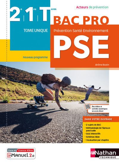 Prévention Santé Environnement 2e/1e/term Bac pro (Acteurs de prévention) Livre + licence élève 2021 - Jérôme Boutin - Livre CD-ROM
