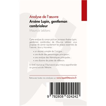 Arsène Lupin, gentleman cambrioleur de Maurice Leblanc (Analyse de l'oeuvre)
