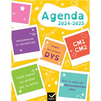 Agenda DYS primaire CE2 CM1 CM2 - 7-10 ans