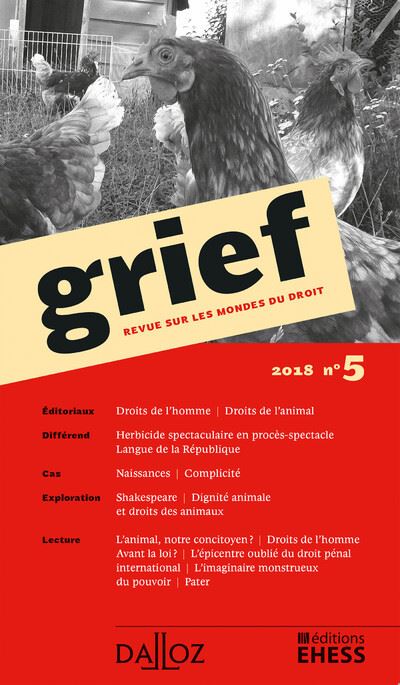 Grief. Revue sur les mondes du droit 2018 - Olivier Cayla - broché