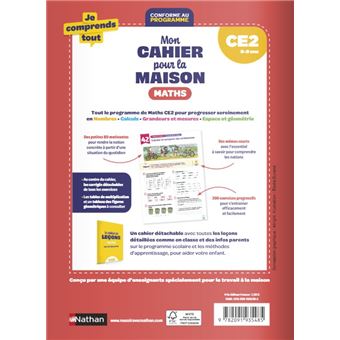 Mon cahier pour la maison - Mathématiques CE2