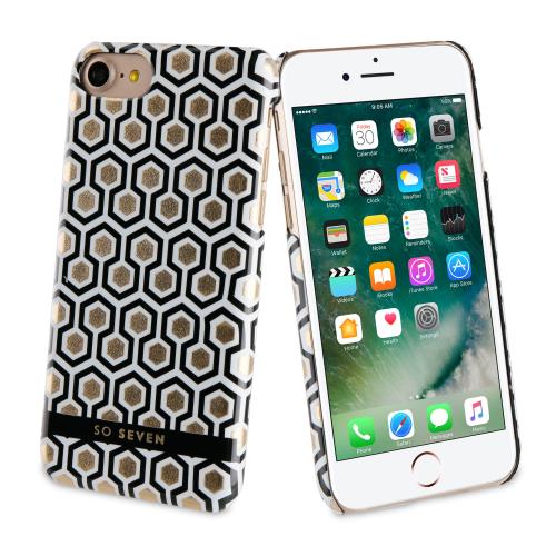 SO SEVEN MIDNIGHT HEXAGONAL BACK CASE GOLD IPHONE 7
