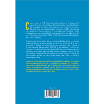 Oral de mathématiques des grandes écoles 123 exercices corrigés et commentés