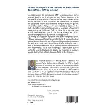 Système fiscal et performance financière des Etablissements de microfinance (EMF) au Cameroun