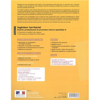Ingénieur territorial 2020 - Prévention et gestion des risques - informatique