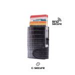 Porte-cartes double en cuir C-Secure Croco Noir