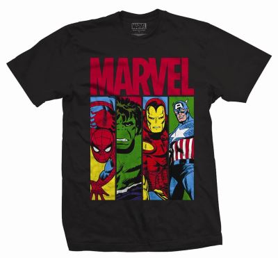 2 T-shirts Femme Marvel Comics Logo - Tailles M Et XL, Noir, Occasion Très Bon état