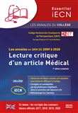 Les annales en QRM de 2009 à 2020, Lecture critique d’un article Médical