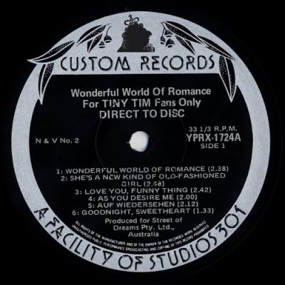 Wonderful world of romance : For Tiny Tim fans only