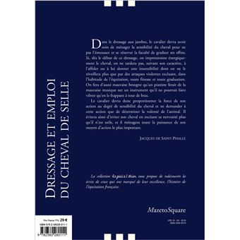 Dressage et emploi du cheval de selle