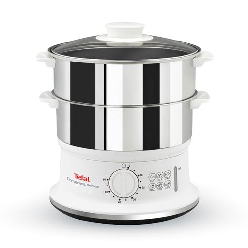 Cuiseur vapeur Tefal Convenient VC145 Blanc et Inox