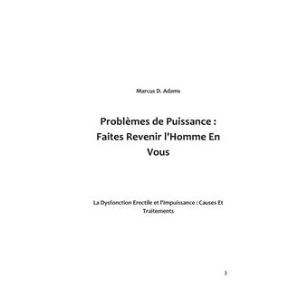 Problèmes de Puissance : Faites Revenir l'Homme En Vous