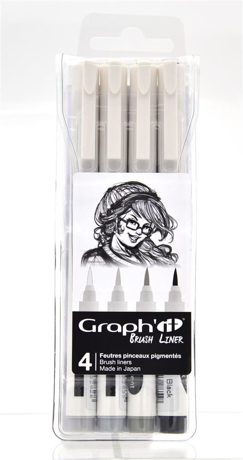 GRAPH'IT POCHETTE DE 4 BRUSH LINERS