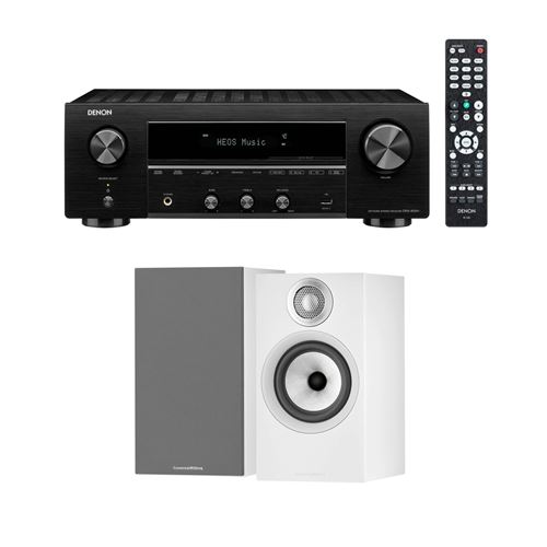 Amplificateur Denon DRA-800H Black + Enceintes bibliothèque Bowers&Wilkins 607 S2 Edition Anniversaire Blanc Vendues à la paire