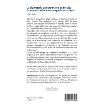 La diplomatie camerounaise au service du nouvel ordre économique international