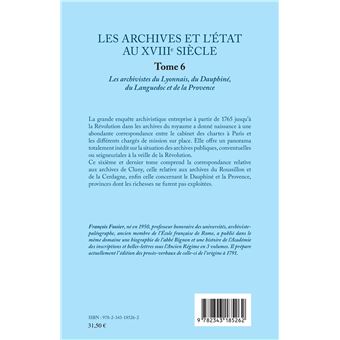 Les archives et l'Etat au XVIIIe siècle