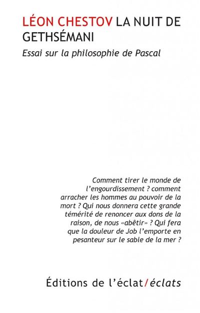 La nuit de getshemani Essai sur la philosophie de Pascal - L