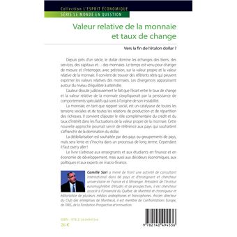 Valeur relative de la monnaie et taux de change