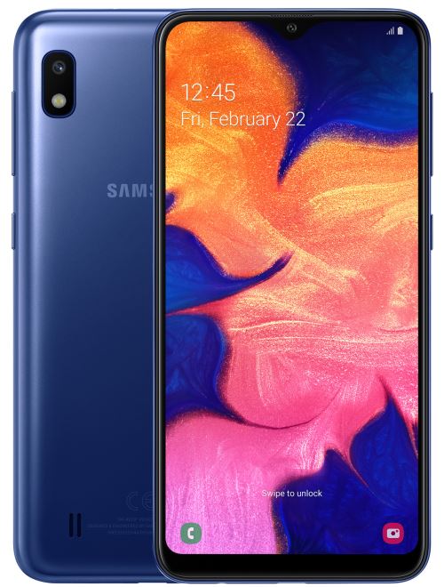 Samsung Galaxy A10 - 4G smartphone - double SIM - RAM 2 Go / Mémoire interne 32 Go - microSD slot - Écran LCD - 6.2"" - 1520 x 720 pixels - rear camera 13 MP - front camera 5 MP - bleu État correct - Samsung reconditionné disponible sur Fnac