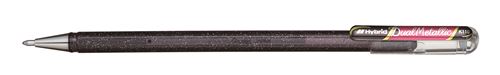 Stylo gel Pentel Dual Métallic Noir Rouge