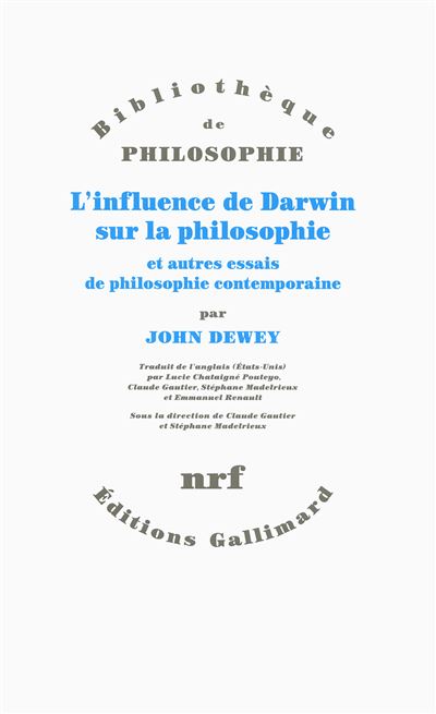 L'influence de Darwin sur la philosophie et autres essai