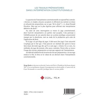 Les travaux préparatoires dans l'interprétation constitutionnelle