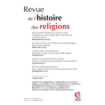 Revue de l'histoire des religions - Nº3/2022