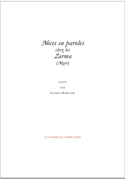 Noces en paroles chez les zarma
