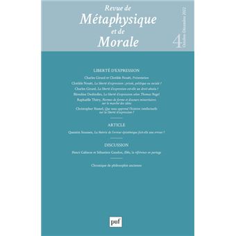 Revue de metaphysique et morale, 2022-4