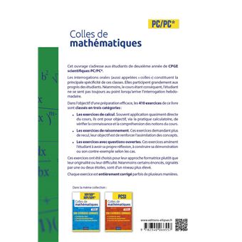Colles de Mathématiques - PC/PC* - Programme 2022