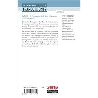 Réfléchir. De l'importance de la tâche réflexive en sciences de gestion