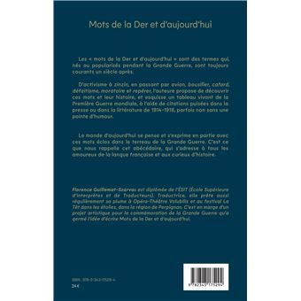 Mots de la Der et d'aujourd'hui