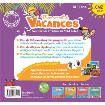 Mon carnet de vacances Du CM2 à la 6e - 10/11 ans