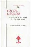 TH n°78 - Foi de l'église - Evolution et sens d'une formule