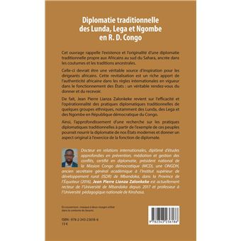 Diplomatie traditionnelle des Lunda, Lega et Ngombe en R. D. Congo