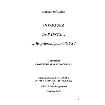 Invoquez les SAINTS... Ils prieront pour vous !
