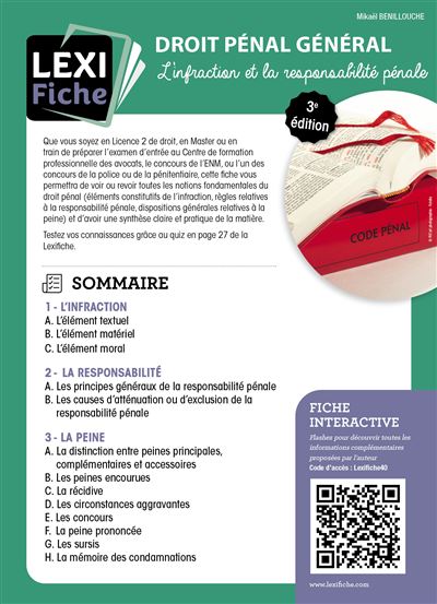 Droit pénal général - Mikaël Benillouche - broché