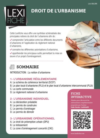 Droit de l'urbanisme - Loïc Baldin - broché