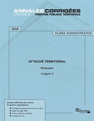 Attaché territorial 2020 concours catégorie A filière administrative