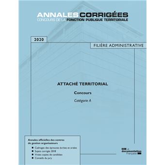 Attaché territorial 2020 concours catégorie A filière administrative