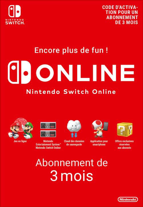 Code de téléchargement Nintendo Switch Online : 3 mois d abonnement