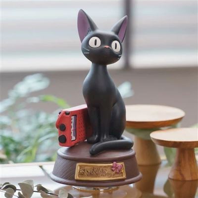 Statue musicale Kiki la petite sorcière Ghibli Jiji et sa radio
