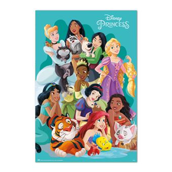 Poster Disney Princesses et animaux de compagnie